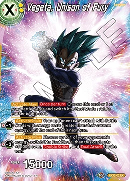 Vegeta, Unison of Fury EX12-02 Dragon Ball Masters card, Alt Art