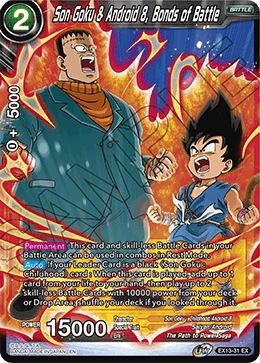 Son Goku & Android 8, Bonds of Battle EX13-31 card
