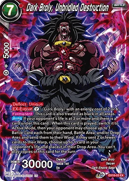 Dark Broly, Unbridled Destruction EX16-03 card