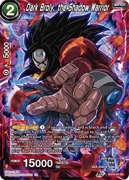 Dark Broly, the Shadow Warrior EX16-04 card