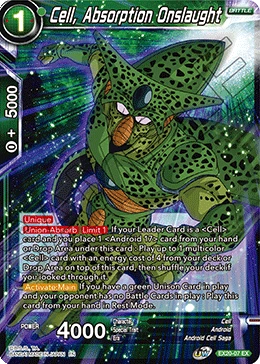 Cell, Absorption Onslaught EX20-07 Dragon Ball Masters card