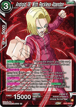 Android 18, With Reckless Abandon EX21-03 card