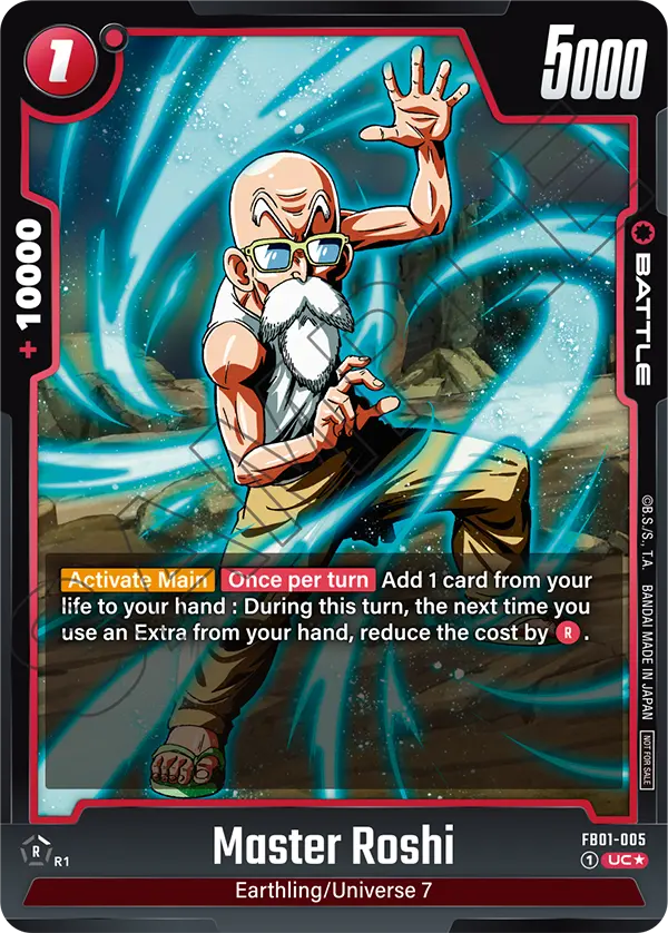 Master Roshi FB01-005 Dragon Ball Fusion World card, Championship Pack 01