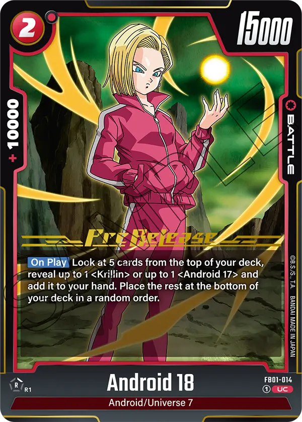 Android 18 FB01-014-p2 card