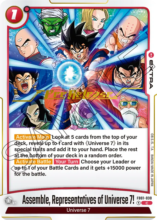 Assemble, Representatives of Universe 7! FB01-030-p1 card