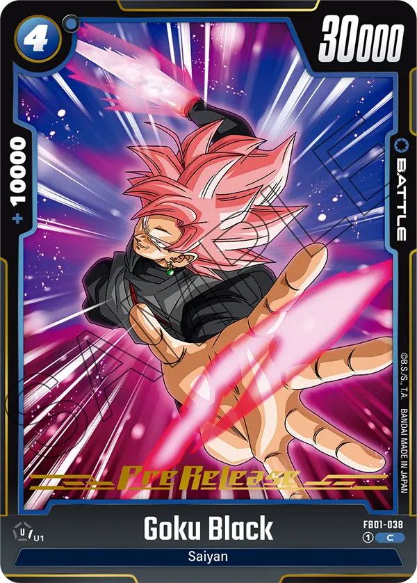 Goku Black FB01-038 Dragon Ball Fusion World card, Prerelease