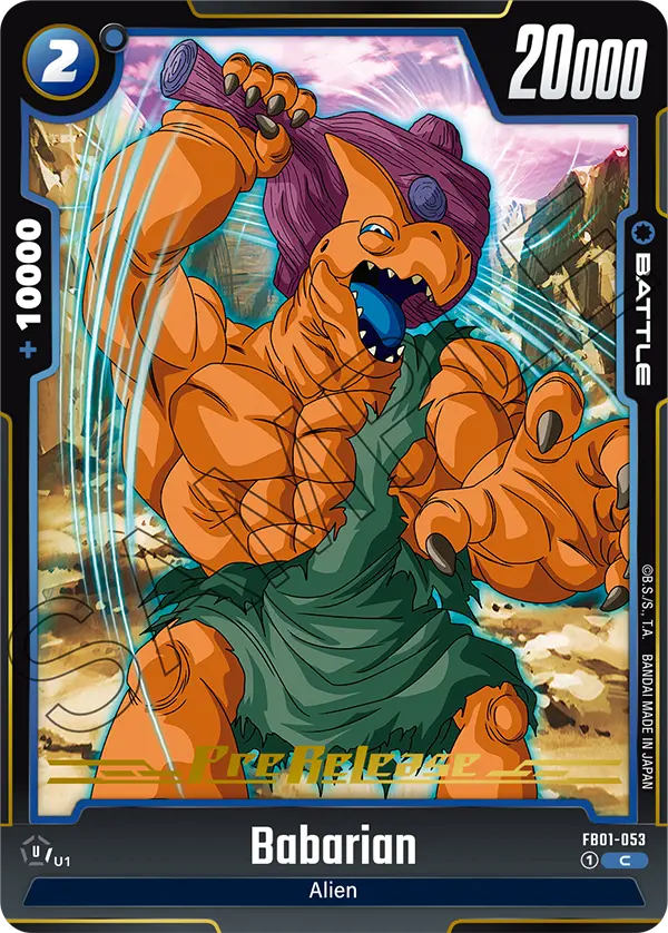 Babarian FB01-053 Dragon Ball Fusion World card, Prerelease