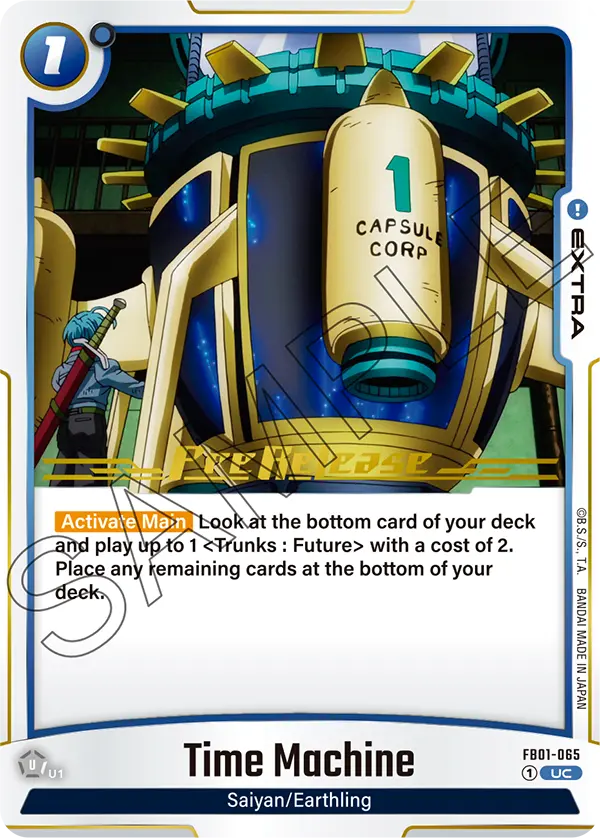 Time Machine FB01-065 Dragon Ball Fusion World card, Prerelease