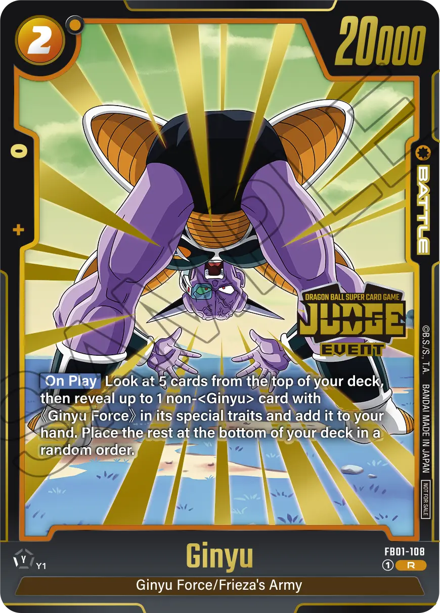 Ginyu FB01-108 Dragon Ball Fusion World card, Judge