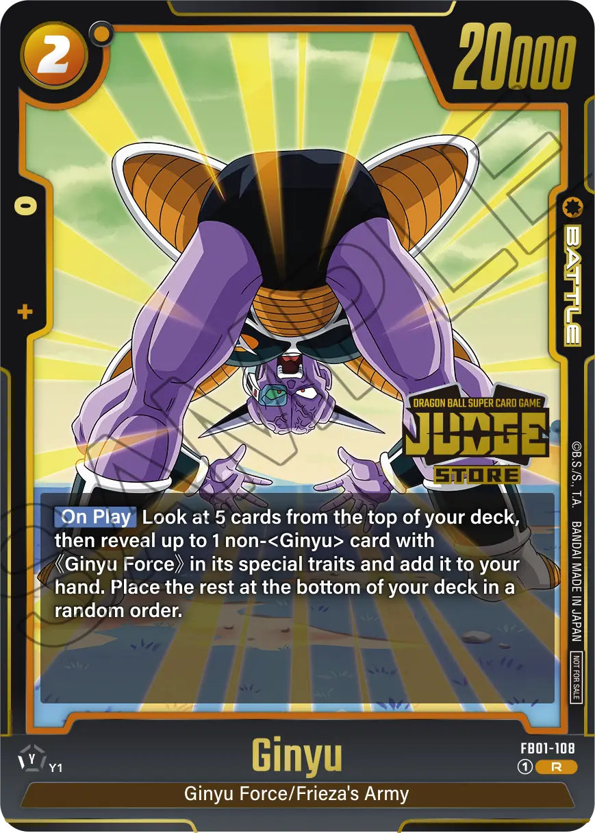 Ginyu FB01-108 Dragon Ball Fusion World card, Judge