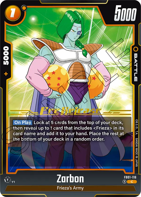 Zarbon FB01-116-p1 card