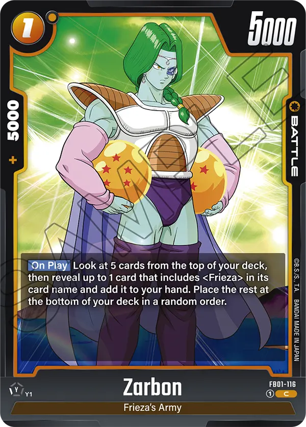 Zarbon FB01-116 card