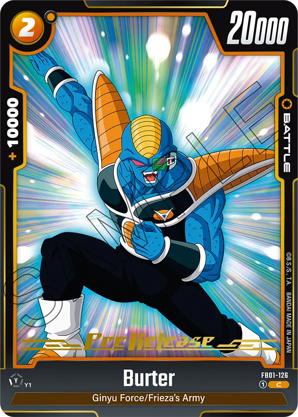 Burter FB01-126 Dragon Ball Fusion World card, Prerelease