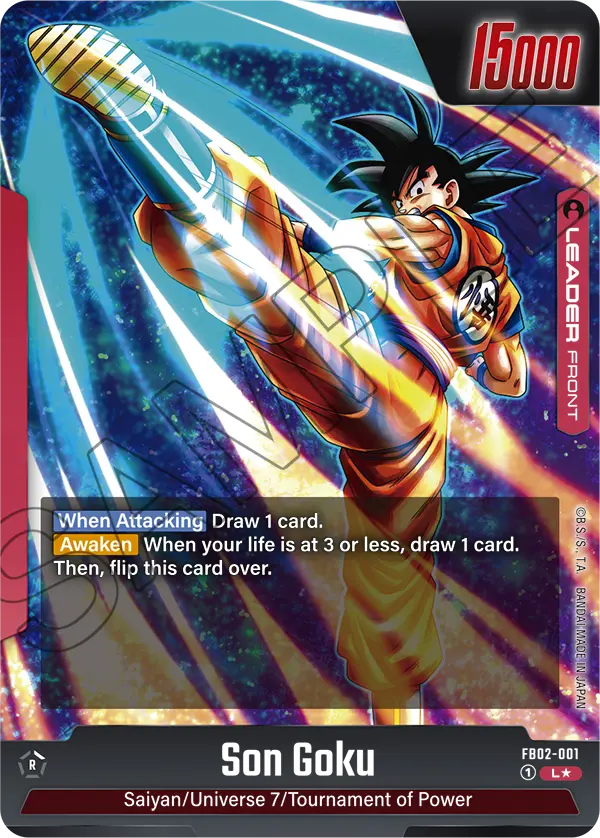 Son Goku FB02-001 Dragon Ball Fusion World card, Alt Art