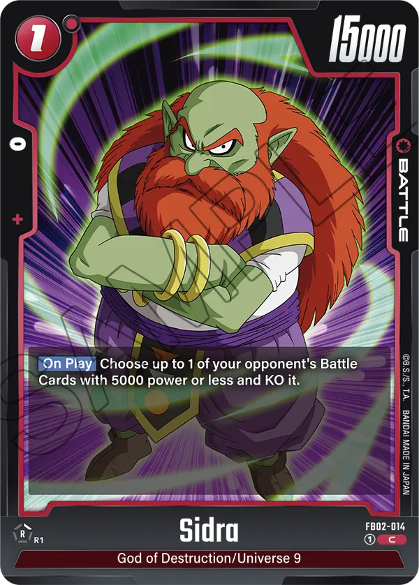 Sidra FB02-014 card