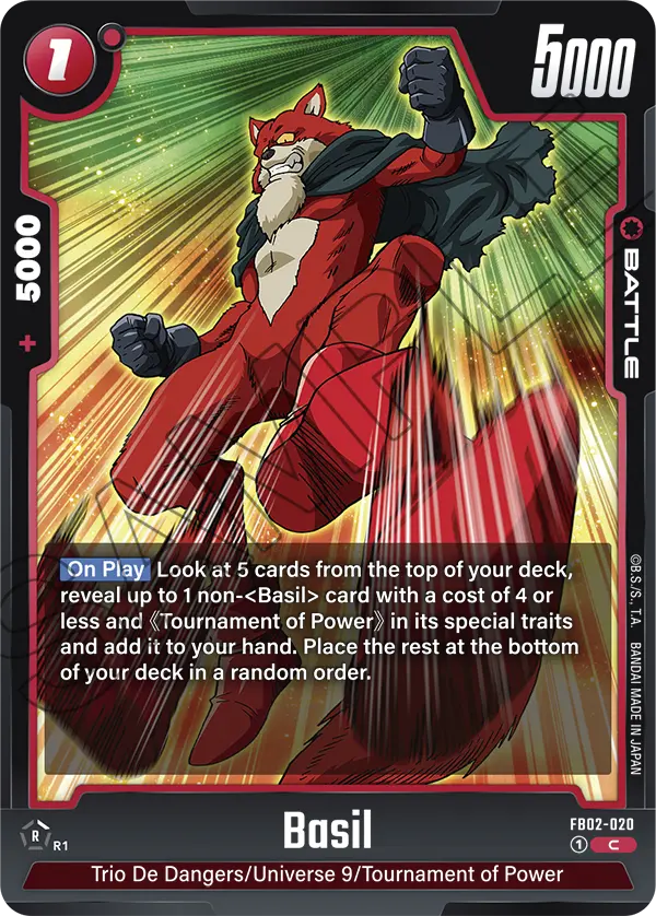 Basil FB02-020 Dragon Ball Fusion World card