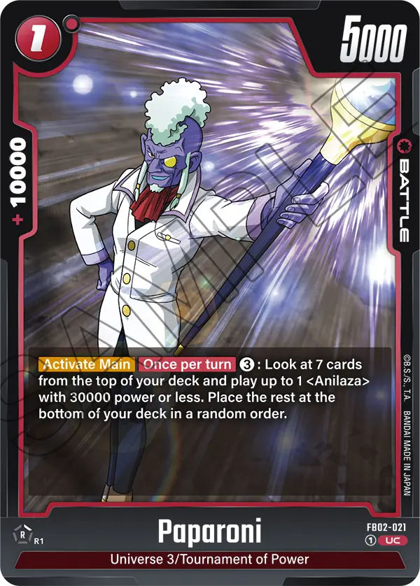 Paparoni FB02-021 card