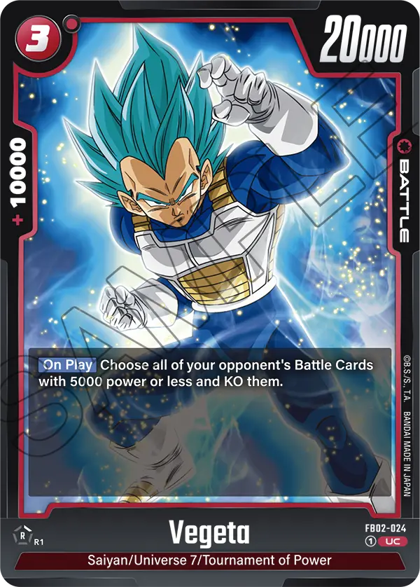 Vegeta FB02-024 Dragon Ball Fusion World card