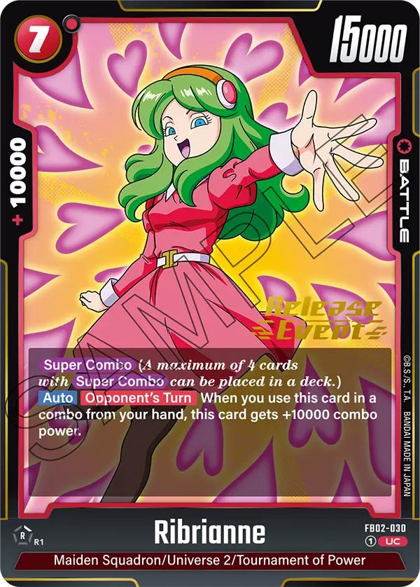 Ribrianne FB02-030 Dragon Ball Fusion World card, Release Event