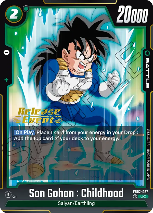 Son Gohan : Childhood FB02-087 Dragon Ball Fusion World card, Release Event