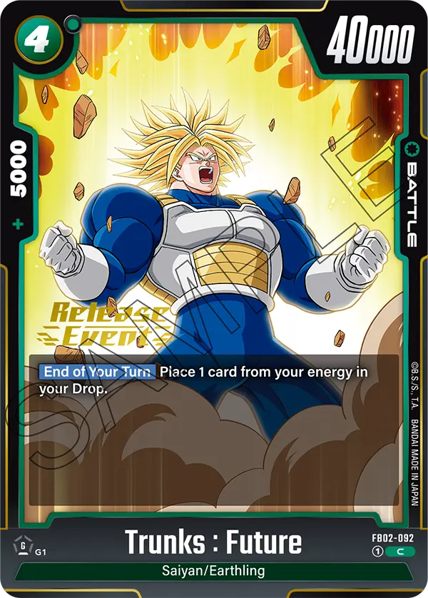 Trunks : Future FB02-092 Dragon Ball Fusion World card, Release Event