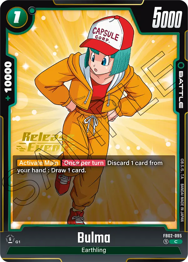 Bulma FB02-095 Dragon Ball Fusion World card, Release Event