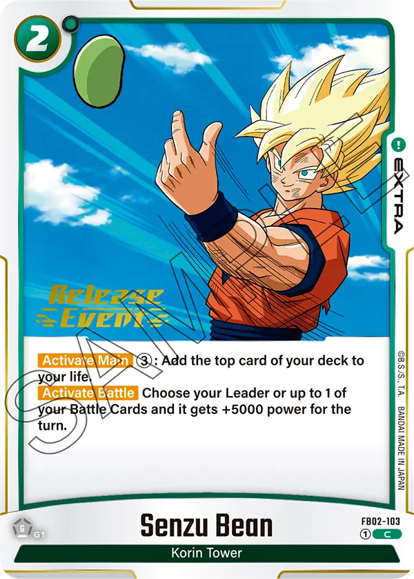 Senzu Bean FB02-103 Dragon Ball Fusion World card, Release Event
