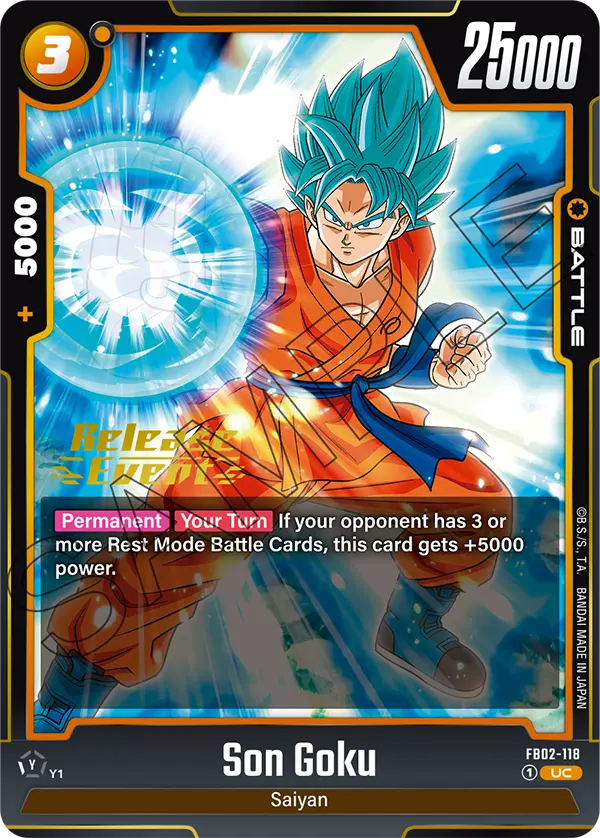 Son Goku FB02-118 Dragon Ball Fusion World card, Release Event