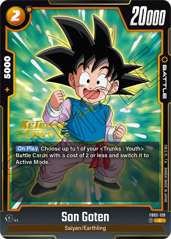 Son Goten FB02-120 Dragon Ball Fusion World card, Release Event