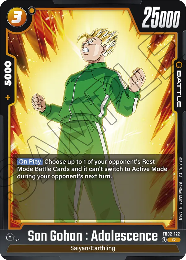 Son Gohan : Adolescence FB02-122 card