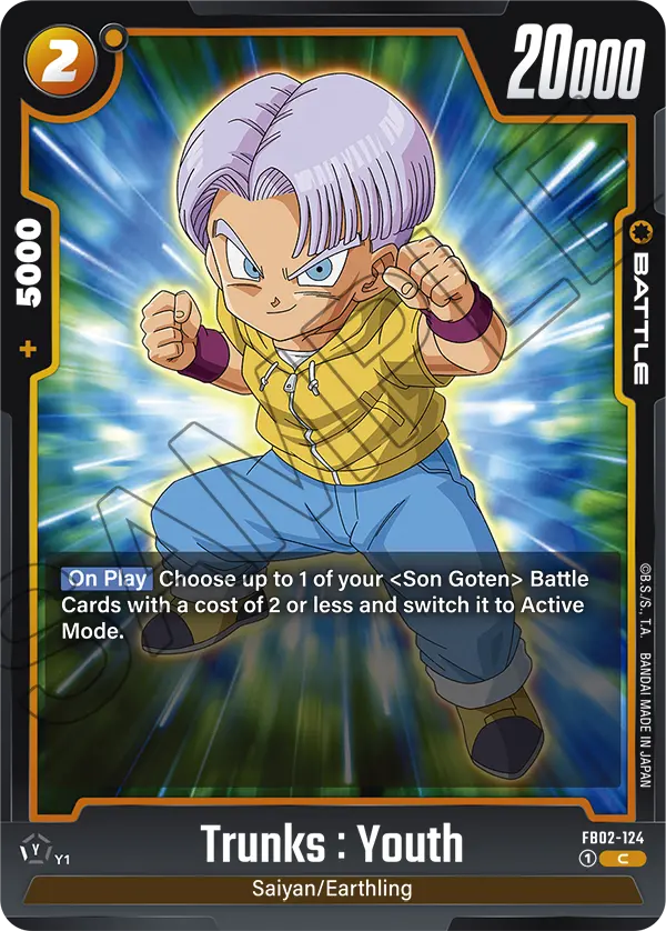 Trunks : Youth FB02-124 Dragon Ball Fusion World card