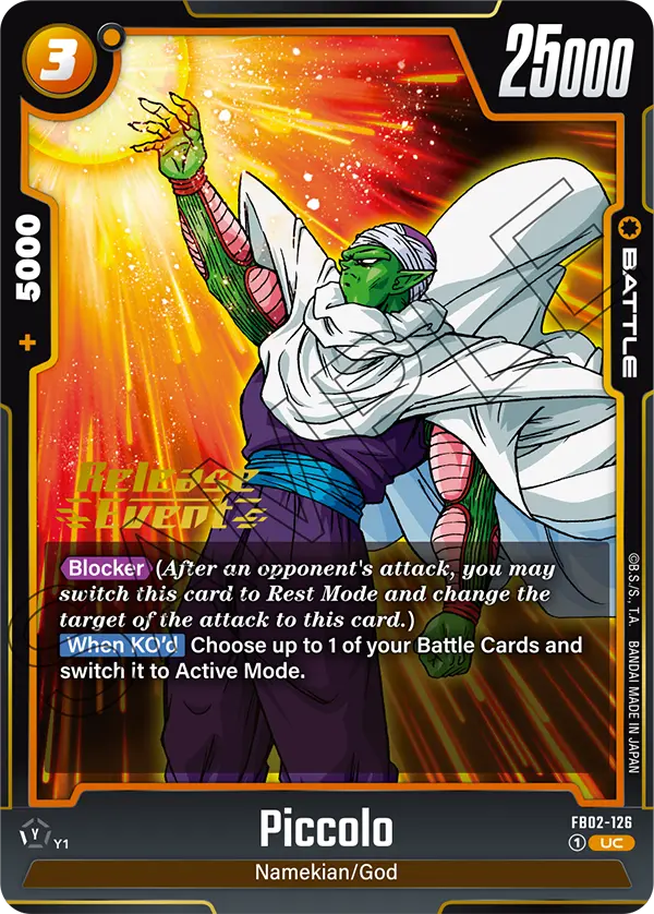 Piccolo FB02-126 Dragon Ball Fusion World card, Release Event