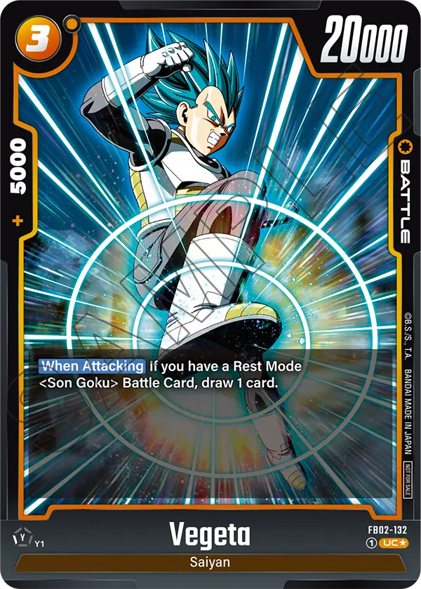 Vegeta FB02-132 Dragon Ball Fusion World card, Championship Pack 01
