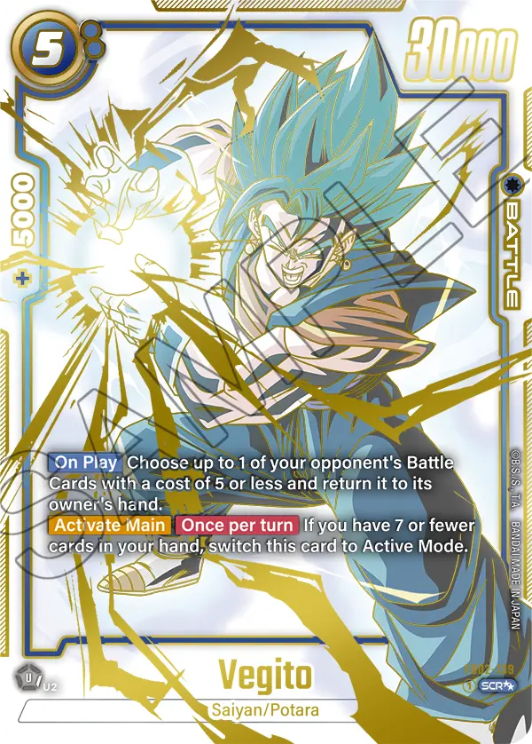 Vegito FB02-139 Dragon Ball Fusion World card, Super Alt Art