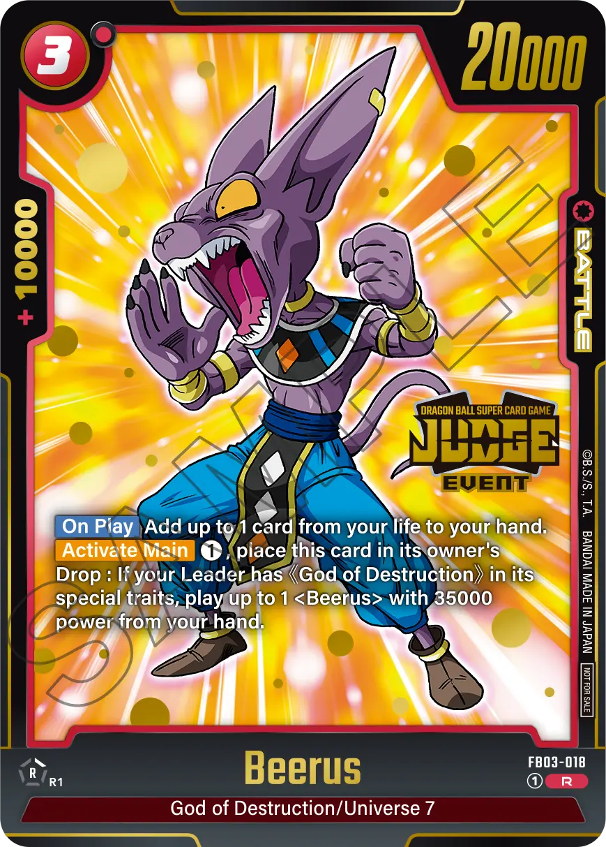 Beerus FB03-018 Dragon Ball Fusion World card, Judge