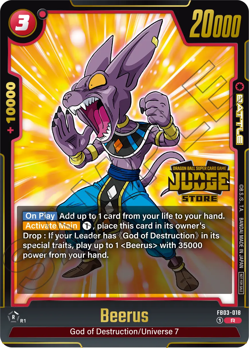 Beerus FB03-018 Dragon Ball Fusion World card, Judge