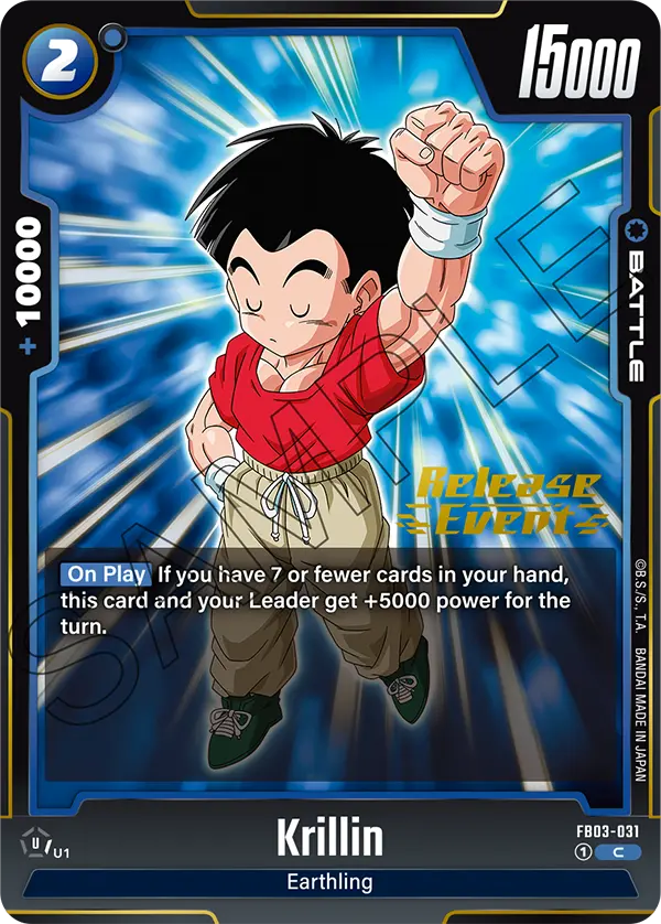 Krillin FB03-031 Dragon Ball Fusion World card, Release Event
