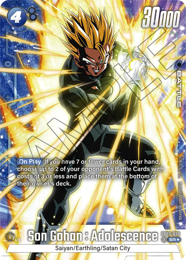 Son Gohan : Adolescence FB03-039 Dragon Ball Fusion World card, Alt Art
