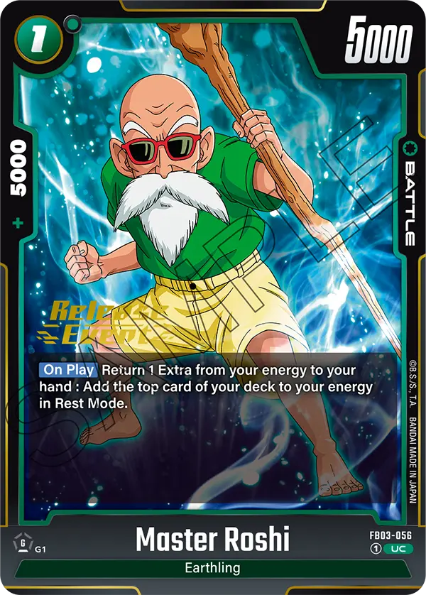 Master Roshi FB03-056 Dragon Ball Fusion World card, Release Event