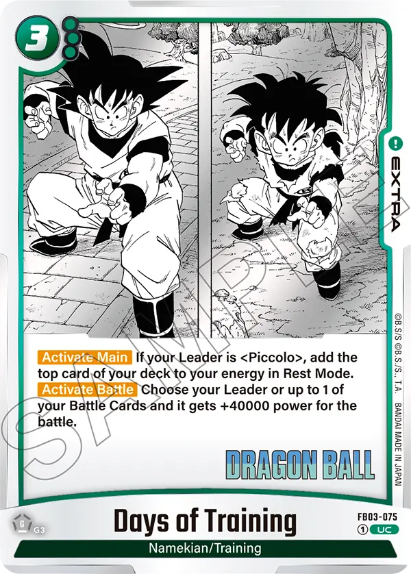 Days of Training FB03-075 Dragon Ball Fusion World card, Championship Pack 02