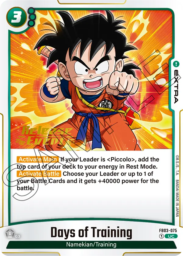 Days of Training FB03-075-p4 card