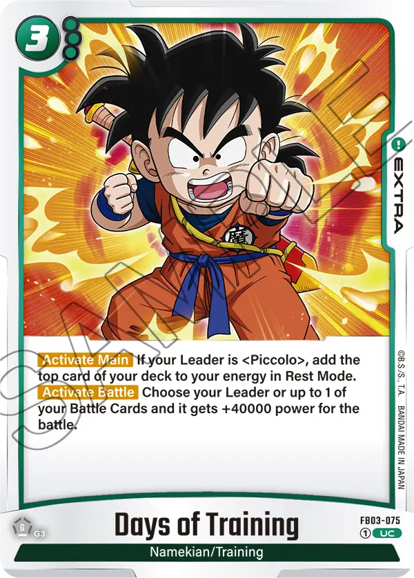 Days of Training FB03-075 card