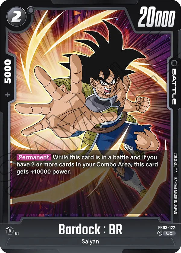 Bardock : BR FB03-122 Dragon Ball Fusion World card