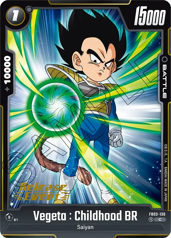 Vegeta : Childhood BR FB03-130 Dragon Ball Fusion World card, Release Event