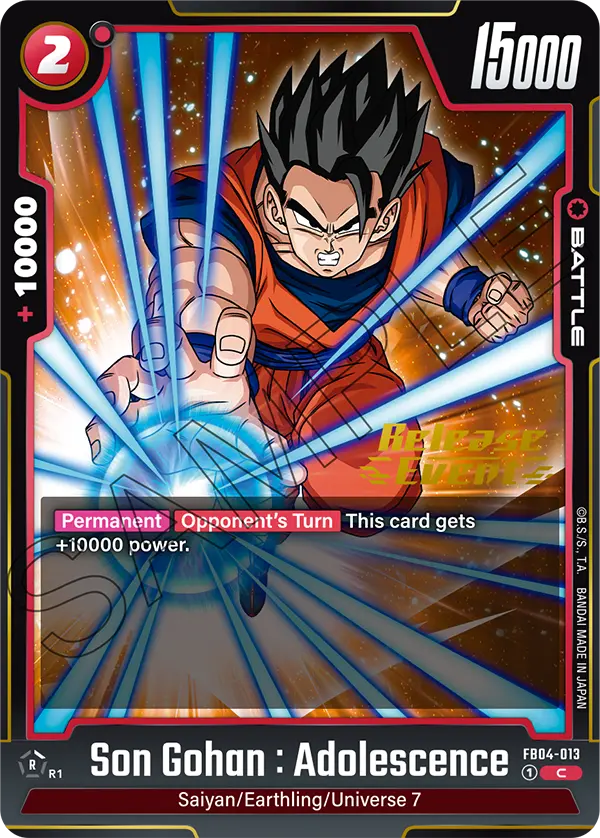 Son Gohan : Adolescence FB04-013 Dragon Ball Fusion World card, Release Event