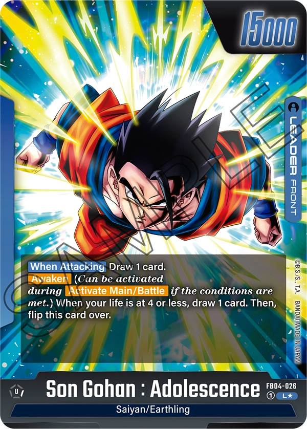 Son Gohan : Adolescence FB04-026 Dragon Ball Fusion World card, Alt Art