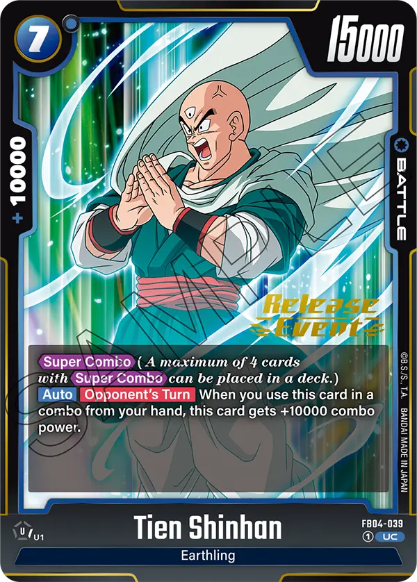 Tien Shinhan FB04-039 Dragon Ball Fusion World card, Release Event