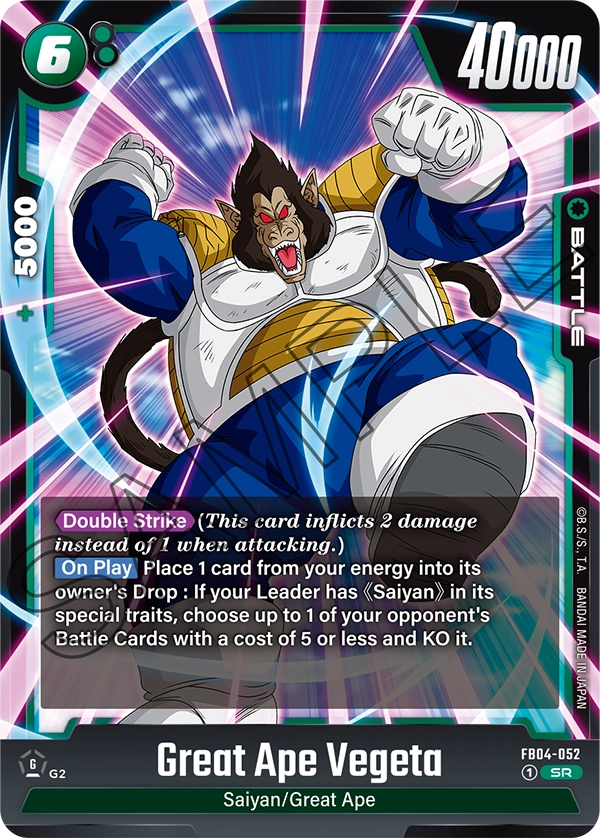 Great Ape Vegeta FB04-052 card