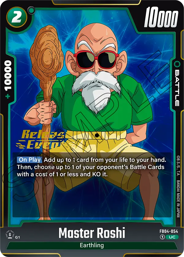 Master Roshi FB04-054 Dragon Ball Fusion World card, Release Event