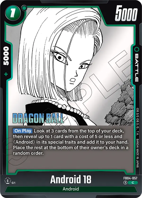 Android 18 FB04-057 Dragon Ball Fusion World card, Variant 3